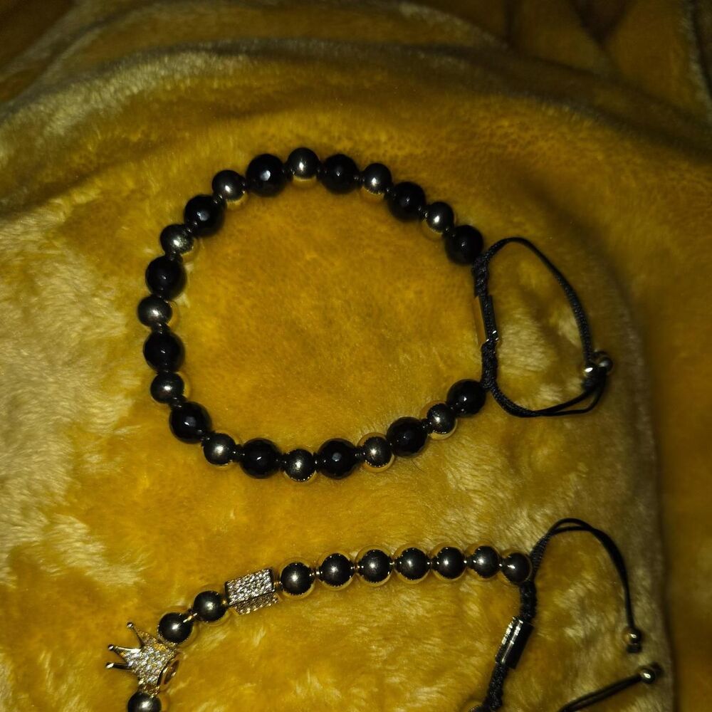 Black and gold couples bracelets